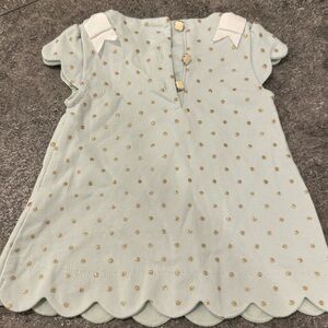 Tahari Dress with Gold Polka Dots